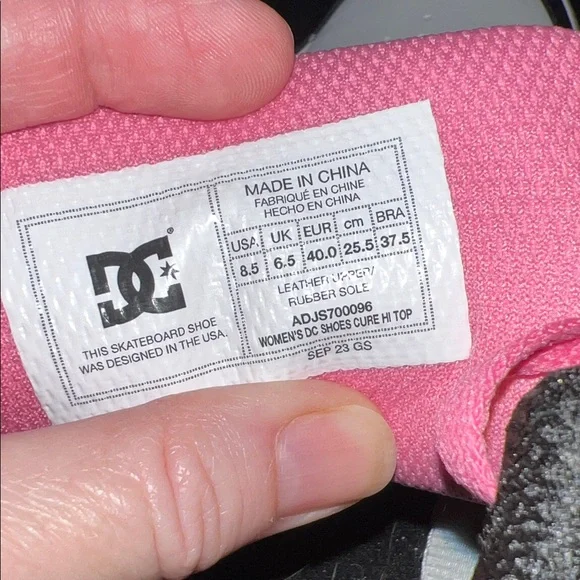 DC Black and White Sneakers with Pink Accents - Picture 4 of 4